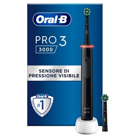 Oral-B Spazzolino Elettrico Ricaricabile Pro Series 3 Nero + 2