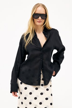 Premium Selection Ramie-Shirt - Hemden - Schwarz - EU 40