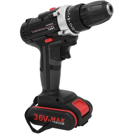 Sladdlös Borrmaskin 100V-240V Elektrisk Borr Handhållen Kraftverktyg med 2 Laddbara Batterier