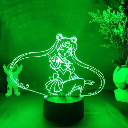 Sailor Moon Kawaii Figurine 3D Nattlampa Anime B