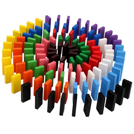 100 stk. dominobrikker Domino træ Domino Grand Edition farvet