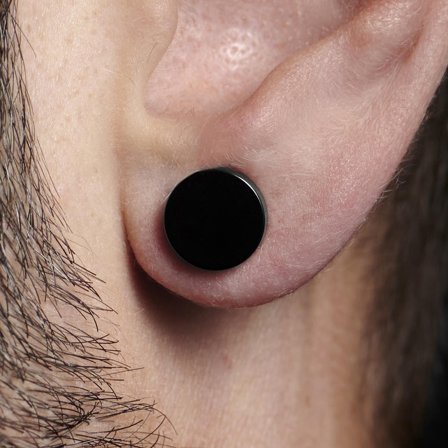 10mm Black Magnet Stud Earring for Men - Magnetic earrings