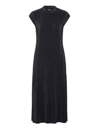 Plisse Maxi Dress Black Calvin Klein