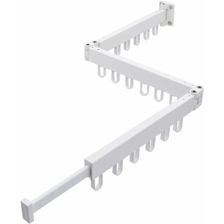 Hvidt Sammenklappeligt Tørrestativ Udendørs Foldbart Tørrestativ, 3-lags Indendørs Vægmonteret, Aluminium til Altan Vaskerum