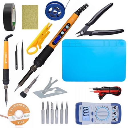 Ammattimainen Juotosvälinepakkaus Electric S 21-in-1 – 60W Juotin LCD | 6 Kärkeä | Täysi Setti Elektroniikkaan