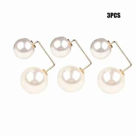 3x Fashion Imitation Pearl Brosch Pin Sjal Kappa Kläder Fäst
