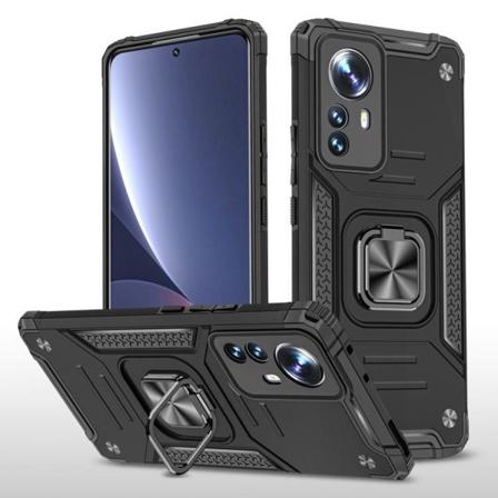 Metal Kickstand Shockproof Skal Xiaomi 12/12x - Svart