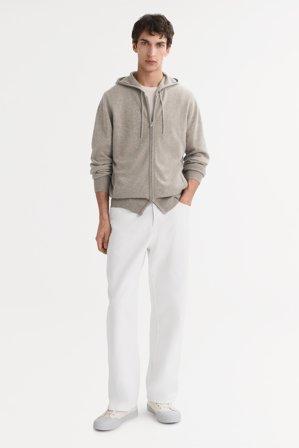 Soft Goat - Men's Zip Hoodie - Cashmere hoodie - M - Greige