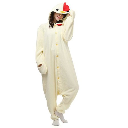 Chicken Costume Rooster Full Body Pajamas For Adults Halloween Christmas One-piece Kigurumi -a