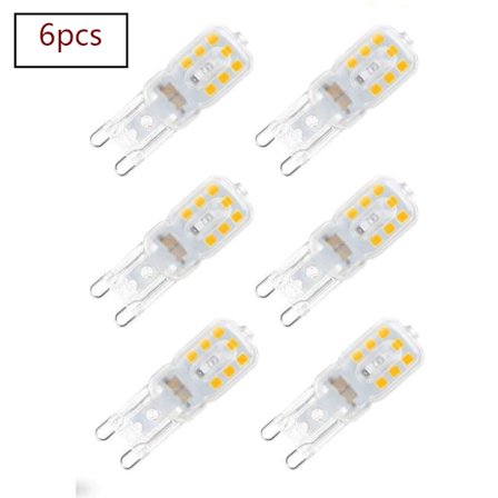 6x G9 LED-pære varm hvit 220V LED G9-pærer egnet for
