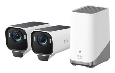 Eufy eufyCam S3 Pro overvåkningskamera Kit 2 pack + HomeBase S380 4K, MaxColor Vision , SolarPlus 2.0, Dual Motion Detection System