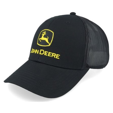 John Deere - Svart trucker Keps - Current Embroidery Black Trucker @ Hatstore