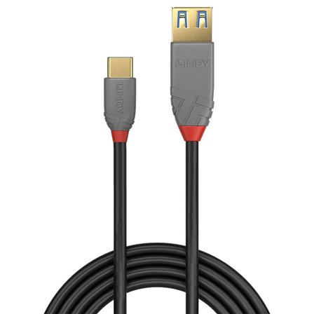 Lindy Black Line - USB type C-kabel - 24 pin USB-C til USB-type A - 15 cm