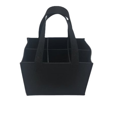 Flaske Taske til 6 Flasker - Filt Sort