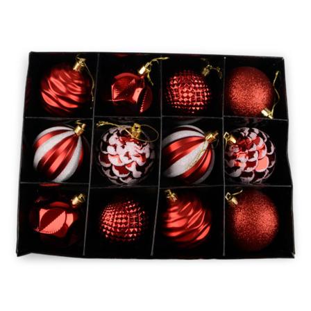 Julgranskulor 12 Pack Röd