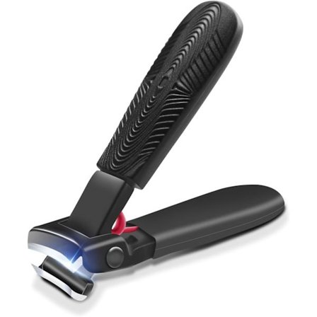 Negleklipper til tykke negle - brede klippere, kraftig negleskærer med opsamler, negleskærer til mænd og kvinder, sort