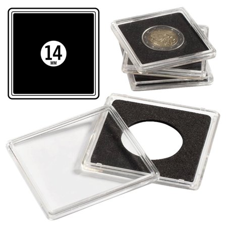 Leuchtturm QUADRUM firkantede møntkapsler til mønt Ø 14 mm - 10 stk.