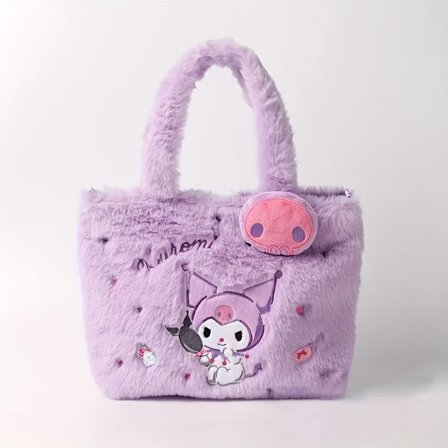 Hello Kitty Kawaii Tegneseriefigur Plysjveske | Justerbar Crossbody Håndveske for Kvinner - Anime Design, Reiseoppbevaringsveske wi [DB]