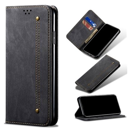 Jeans Samsung Galaxy A50 etui - Sort