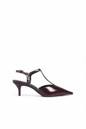 NA-KD - Pumps med t-bar - Sko Nyttårsaften - Burgundy - EU 40