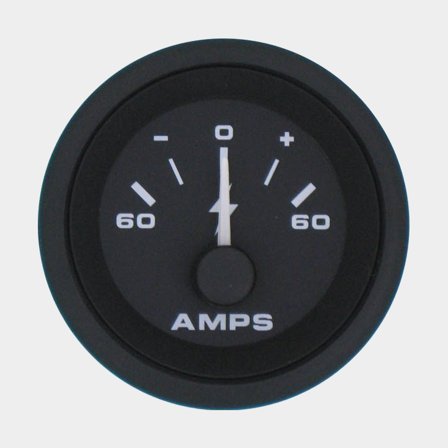 Amperímetro Veethree Black Premier, sin vaho, Ø52 mm, 12 V, conexión directa, negro