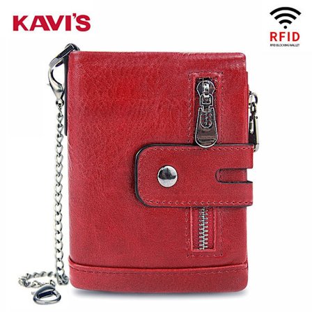 Lompakko Miehet Aitoa Nahkaa RFID Varkaudenesto Harja Aitoa Nahkaa Lompakko Doka Bit Crazy Horse Nahka Vintage Miesten Lompakko Punainen