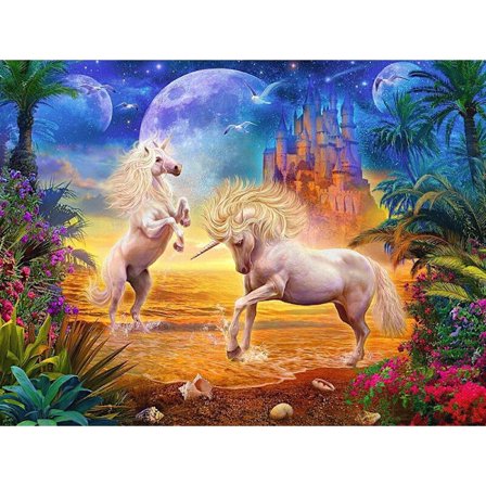 30 x 40 cm, Unicorn Diamond Painting Diamond Broderi Målning