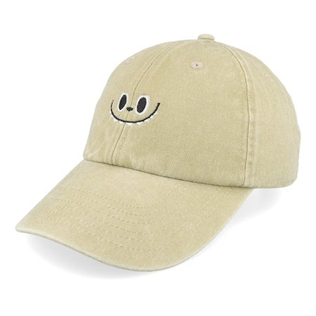 Iconic - Beige Unconstructed Cap - Little Monster Vintage Washed Stone Dad Cap @ Hatstore