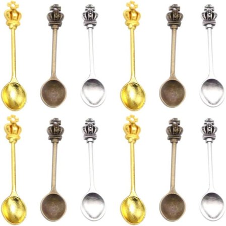 60 STK Vintage Alloy Spoon Charms Antikke Kichten Spoon Anheng