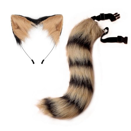 Wolf Fox Cat Plysch svansöron Prop Halloween Cosplay