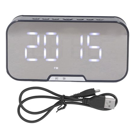 Spejl Vækkeur Bluetooth Højttaler Genopladelig Digital Vækkeur Bluetooth Højttaler 7 Dages Batterilevetid Kloak Lydkvalitet