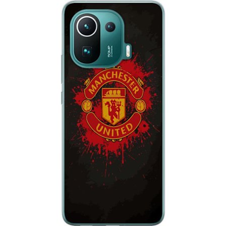 Kompatibelt Mobildeksel til Xiaomi Xiaomi Mi 11 Pro Manchester United logo i rød og gul farge med røff sportslig bakgrunn