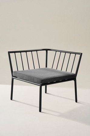 Jotex - Sofamodul Hjørne Svart/mørk grå pute - MENTON - Kjøp Hagesofaer & hagebenker hos Jotex