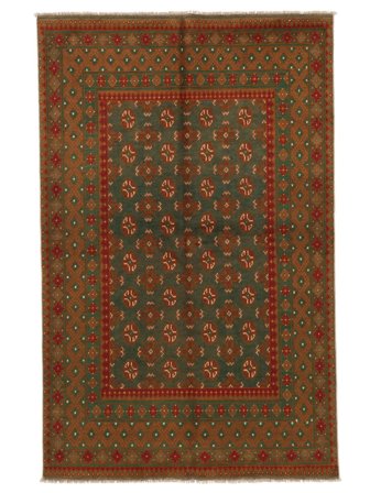 Afghan Fine Colour Vloerkleed Handgeknoopt 153X243 Zwart/Bruin Afghanistan