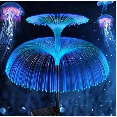 Utendørs LED Vanntett Solcelledrevet Manet Fiberoptisk Lys, Hageplenlys, For Gårdsplass Atmosfære Dekorasjon, Juledekorasjoner