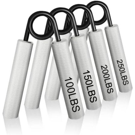 Handgreppsstärkare i Metall, 6-Pack (100 150 200 250 300 350 Pounds) Greppstyrketränare, Underarmsstyrka Handtränare