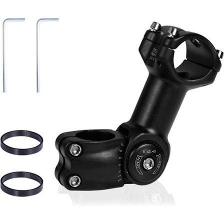 Justerbar stem for terrengsykkel for 60° stigerørstyre. Justerbar sykkelstem. Gaffel for terrengsykkel. 1-1/8" stem.