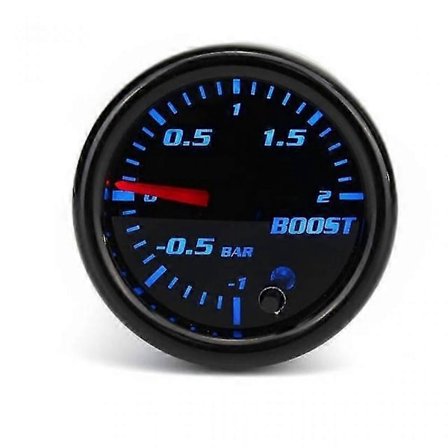 (BAR)2'' 52mm Turbo Boost Mätare Vakuumtrycksmätare 0~30 PSI / -1~2 Bar 7 Färg LED Svart Lins 12V Universal Bil Boost Pekarmätare