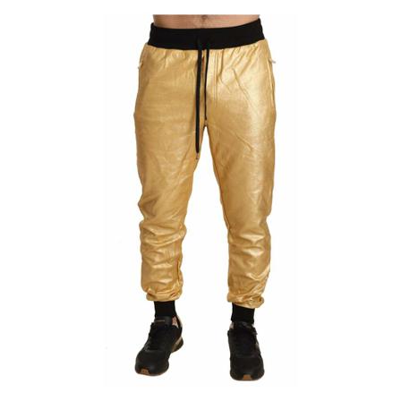 Dolce & Gabbana Gold Pig Of The Year Cotton Broek Pants , Geel , Heren , Maat: M