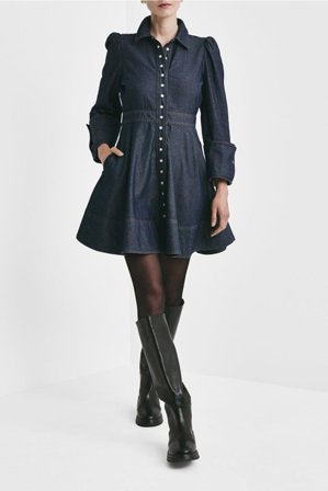 Denim Mini Dress Dark Blue XL