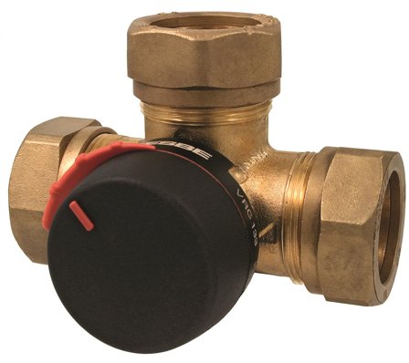 ESBE VRG133 Shuntventil 3-veis, med klemringkoblinger DN 20, Installasjon