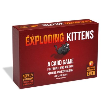Exploding Kittens - Venäläinen ruletti korttipeli, helppo ja hauska peli koko perheelle - Korttipeli aikuisille, teineille ja lapsille - 2-5 pelaajaa