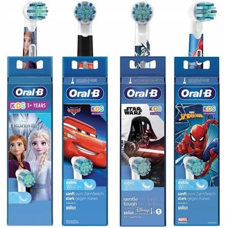 Ersättningsborstar - Oral-B - Barn Frozen Cars Star Wars Spiderman - För eltandborste barn 3+
