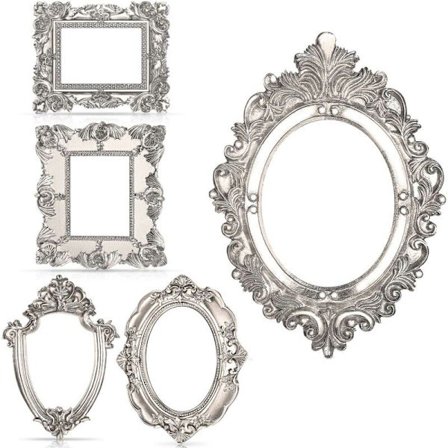 5 st Vintage Serie Harts Foto Ram Oval Rektangel Ram, Bord Display Stativ Ram för Fotografi Heminredning