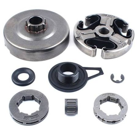 3/8" 7T 8T Trommelkoblings-Tannhjulsett Kompatibelt Med Husqvarna 365 372 372XP 371 362 Lager Skive Klips