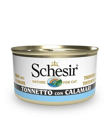 Schesir Tonnetto Con Calamari Cibo Umido Gatti Adulti Lattina 85g