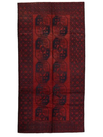 Tapis D'orient Baloutche 145X290 Noir/Rouge Foncé (Laine, Afghanistan)