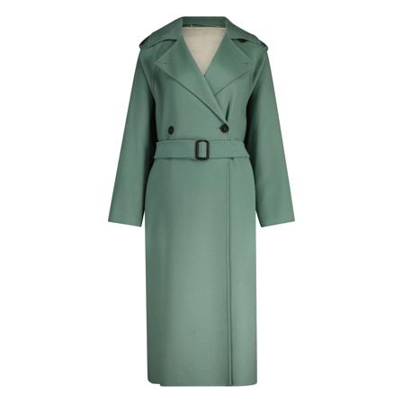 Max Mara Weekend Belted Kappa grön, Dam Ullkappor, Dam, Storlek: XS