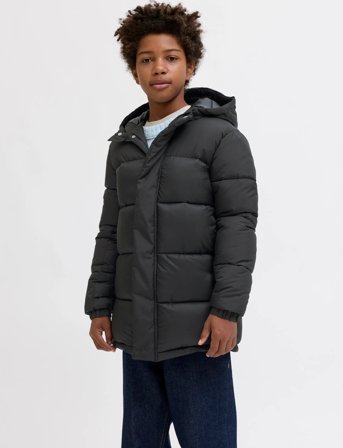 Jack & Jones Jcounion Long Puffer Jacket Jnr - Black - 176
