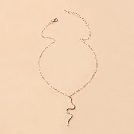 Snake halsband kvinnor långa hänge tröja kedja smycken tyg matchande prydnad rose gold
